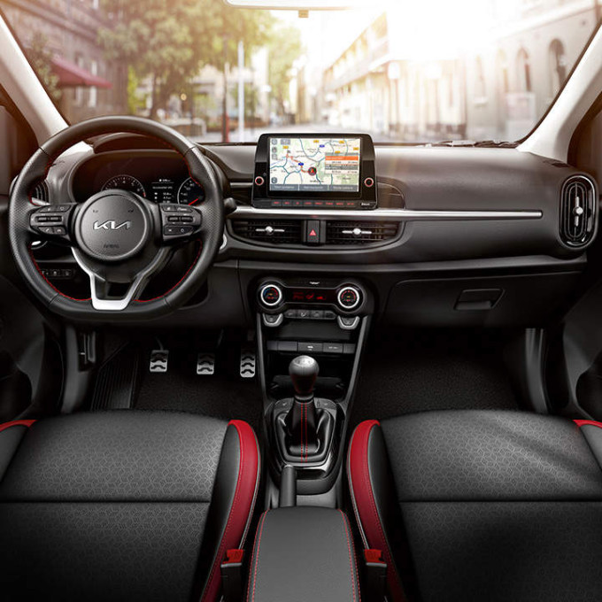 kia picanto gtl my22 interior red